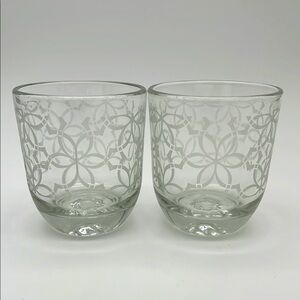 Vintage Celtic Pattern Embossed Whiskey / Cocktail Drinking Glasses (Set of 2)